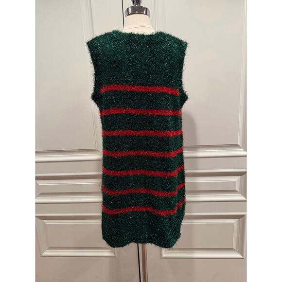 NWT Festive Ugly Christmas Sweater Vest Xmas Tree Sparkly 99 Jane Street A463 - Picture 4 of 4